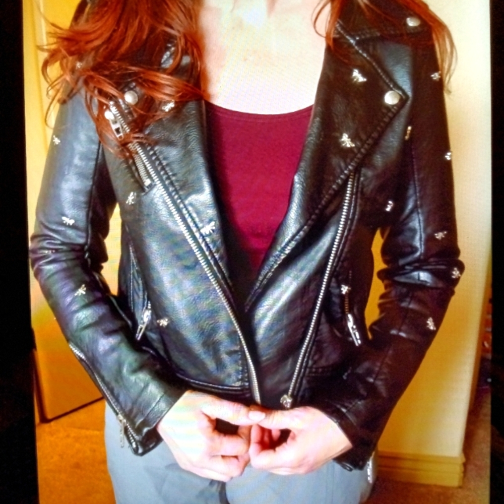 Blank NYC Stud Moto Faux Leather Jacket